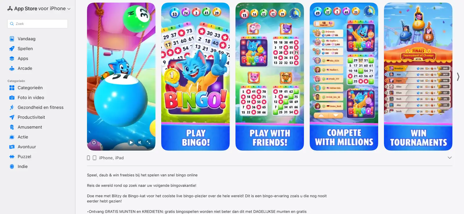 In-app aankopen van Bingo Blitz in de Nederlandse App Store